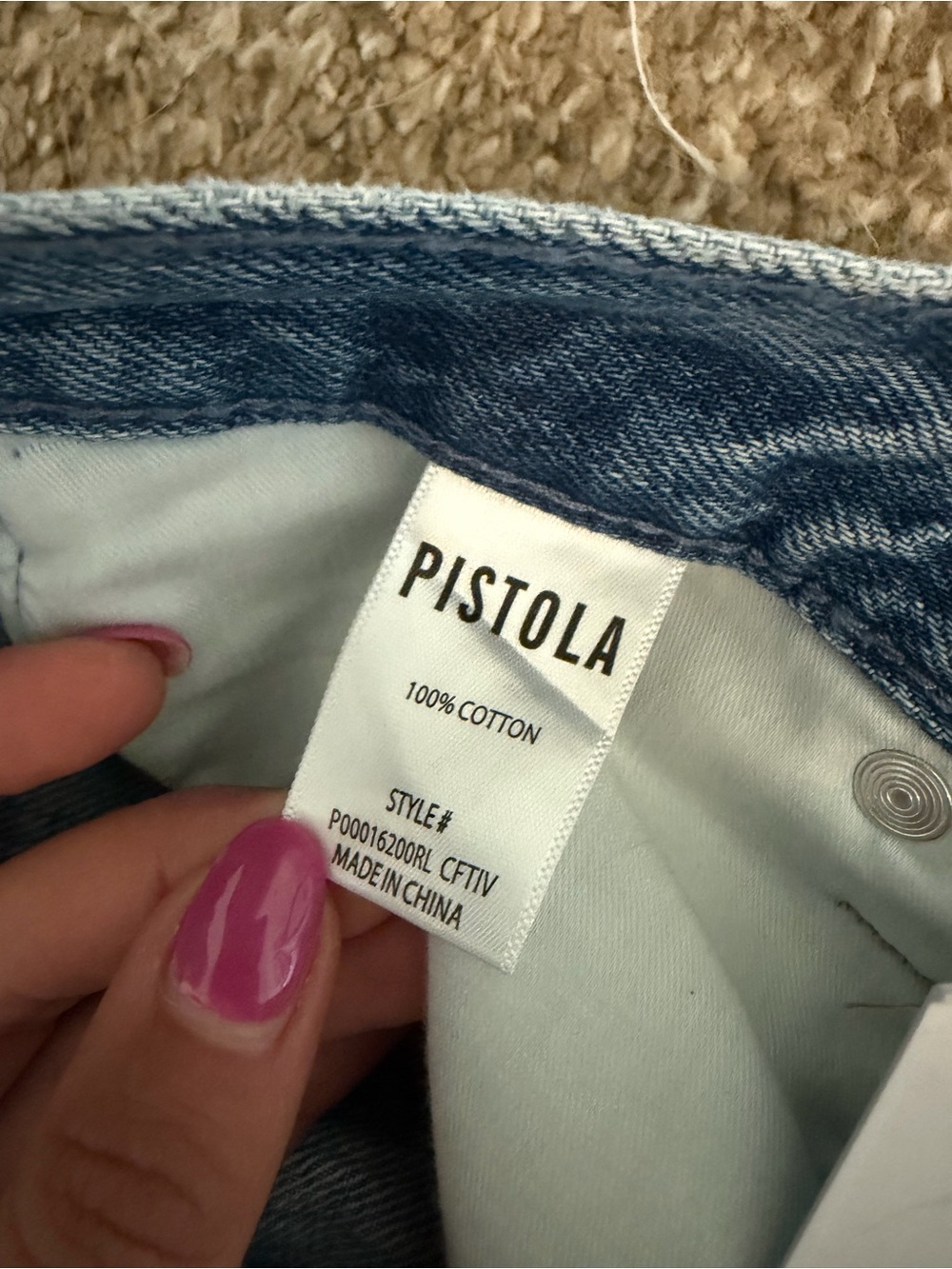 PISTOLA LEXI MID RISE BOWED STRAIGHT JEAN - CONFETTI VINTAGE - Picture 15 of 15